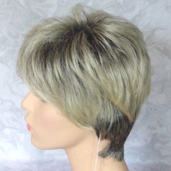 Short Dark Brown Blonde High Heat Resistant Wig